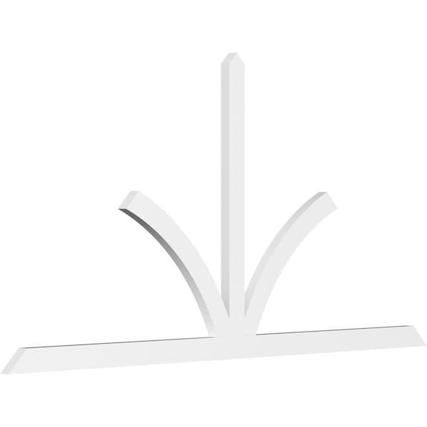 Ekena Millwork Richland Architectural Grade PVC Gable Bracket, 108"W x 54"H x 2"D x 4"F, 12/12 Pitch GBP108X54X0204RIC00 - main